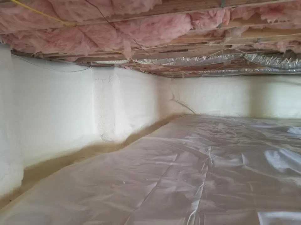 Crawl space encapsulation with closed-cell spray foam for Metal Roof Coating in Langley Park